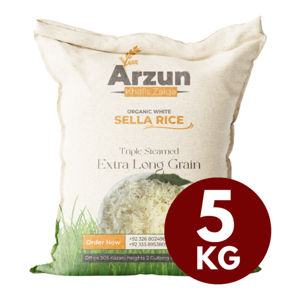 Arzun Khalis Zaiqa Organic White Sella Rice - 5 KG